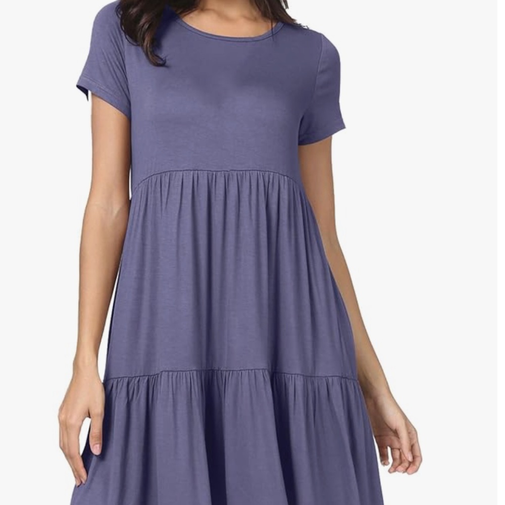 levaca Women Summer Ruffle Loose Swing Casual Dress